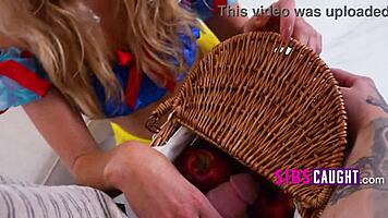 SLUTTY SNOW WHITE PETITE CAUGHT IN STOCKINGS HEELS