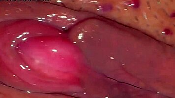 Amateur asian wife licks shaved wet pussy closeup post virginity loss