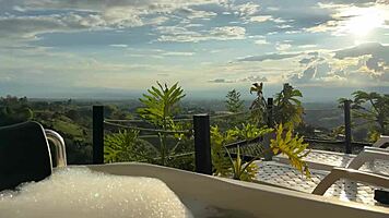 Stranger pounds Nath Gomez hard in hotel jacuzzi public creampie thrill