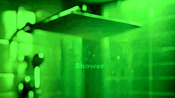 Sizzling Brunette Bimbo Showers Petite Body Before Lesbian Massage Tease