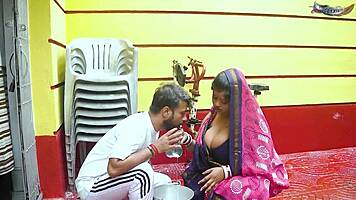 desi bhabhi mami rides milkman cock in hardcore home fuckfest