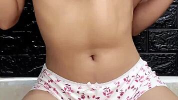 Horny Petite Babe Fingers Her Dripping Tight Pussy Solo