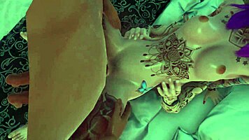 Teen eagerly takes double penetration in intense hardcore fuck session.