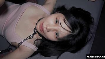 Petite 18-Year-Old Japanese Teen Submits to Rough Big Cock Pounding