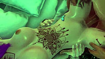 Teen eagerly takes double penetration in intense hardcore fuck session.