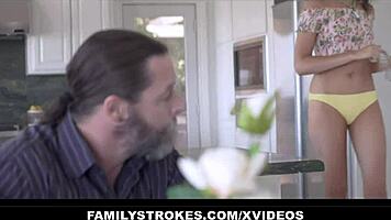 Elena Koshka flashes her teen pussy then rides cowgirl after tease 😈🍆💦