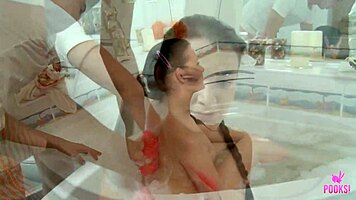 hey esme j's soaking pussy takes noah r's dick in bathroom