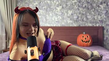 hey succubus, your pierced nipples and big ass got me hard for halloween play?
