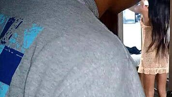 roommate blackmails skinny latina for deep penetration