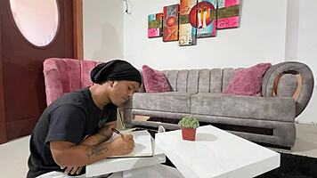 Sexy pregnant Latina poses nude for me, gets wildly horny leading to hard pussy pounding and creamy creampie finish