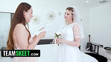 Virgin Bride's Lingerie Shoot Turns into Deep Creampie Orgy