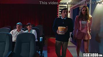 cinema thrill has athena faris moaning softly on boyfriend's lap ride