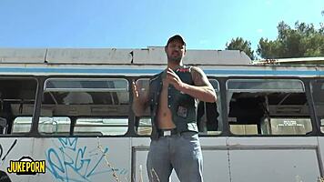 yo check this big tits brunette i fuck hard on the bus man