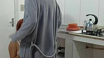 hot babe seduces boss and gulps his married cum load