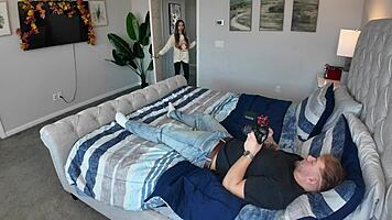 blonde big tits babe pounds cock behind scenes backstage