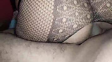 Neighbor's hubby creampies my lingerie-clad curvy pussy