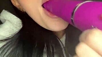 British coed squirts hard fingering her shaved pussy on webcam