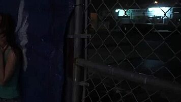 Skinny teen's meaty pussy gets dominated rough in public BDSM bang! 😈🔗