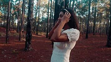 we walk in the forest and she sucks my big black cock 😈🌳