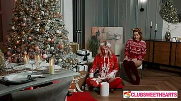 hey babe christmas turns wild licking your wet shaved pussy in sexy lingerie at clubsweethearts