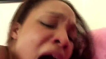 Suggestive ebony redbone meets byron long for intense homemade session