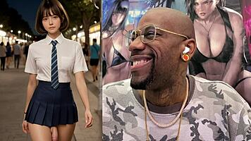 beautiful girl grips trans asian cock kissing tiny gamer gets jerked hard