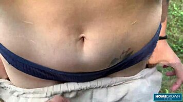 i love sucking this huge cock outdoors pov with my horny petite amateur babe