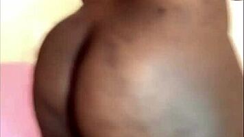 Pregnant Ebony Rides Huge Dildo Toy