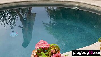 slim latina katherinne sofia strips bikini outdoors 🔥🌿