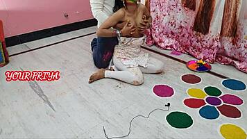 priya dives into wild holi fun with hot partner