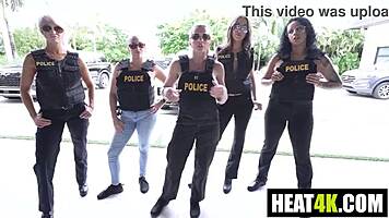 officers, reverse gangbang our asses with your big cocks now