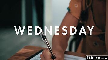 Creepy janitor licks hairy teen pussy then fucks hard