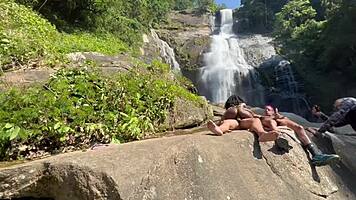 Peek at Petite Brazilian's Sexy Bent Over Amateur Outdoor Tease
