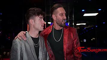 cute petite college teen gets clothes ripped in wild mmf 3some at strip club