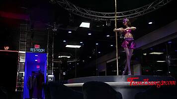 cute petite college teen gets clothes ripped in wild mmf 3some at strip club