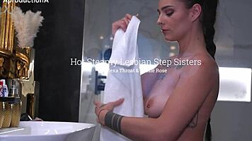 Two busty lesbians worship asses lick pussies squirt shower muff diving cunilingus