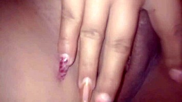 super horny latina masturbates tight pussy in kitchen while alone