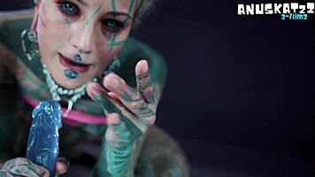 psychedelic hippies pip dive into wild dildo anal play