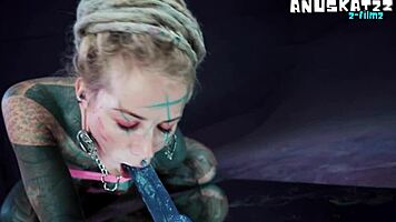 psychedelic hippies pip dive into wild dildo anal play