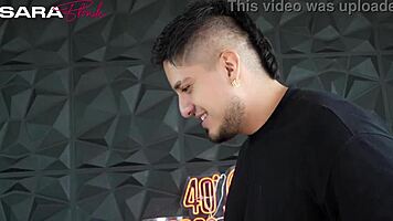 sara blonde contestant deepthroats huge cock in celebrity casting facial