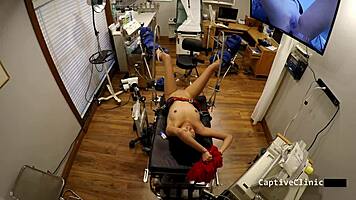 Blindfolded yasmine woods handcuffed screaming in latex backstage humiliation