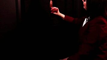 student deepthroats cock at gloryhole swallowing every drop