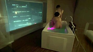 personal shoot cute santa babe breast sucked in bath