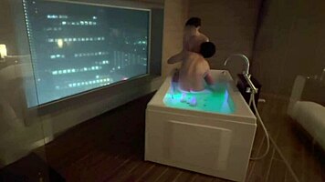 personal shoot cute santa babe breast sucked in bath