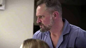 Grandpa balls-deep bangs tight teen pussies at wild party