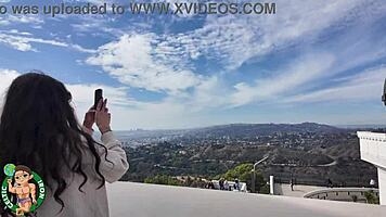 aubry babcock delivers sloppy girlfriend blowjob at hollywood sign