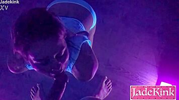 Black kinky couple teases with stripper dance and rough domination play