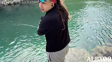 Hot Argentine babe fucked outdoors with massive facial cumshot!