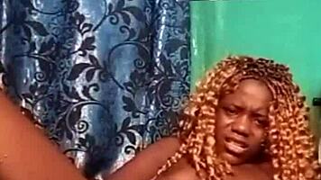 tiny teen fingers her deep ebony pussy till she squirts everywhere 💦🔥😍