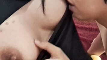  thai chubby wife rides small cock hard with squirting creampie